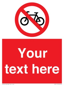 Custom No Cycling Sign